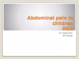 Abdominal pain in children SGD