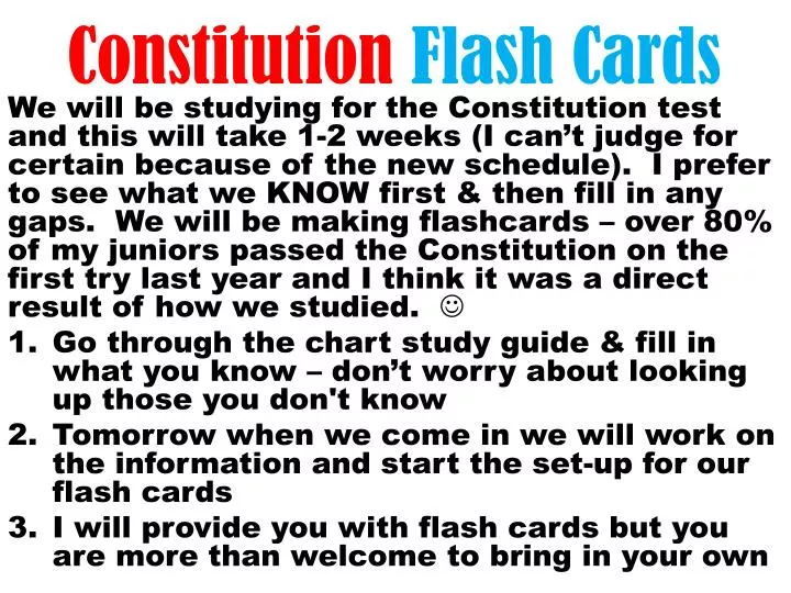 constitution flash cards