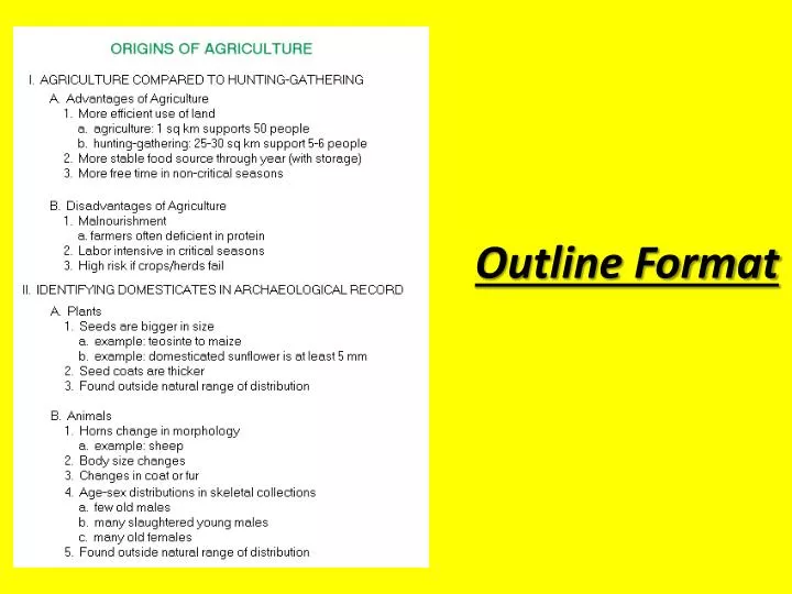 outline format