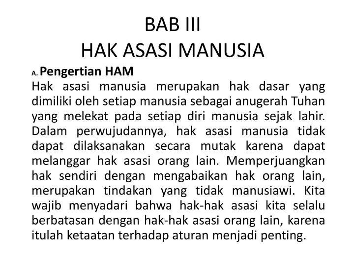 bab iii hak asasi manusia