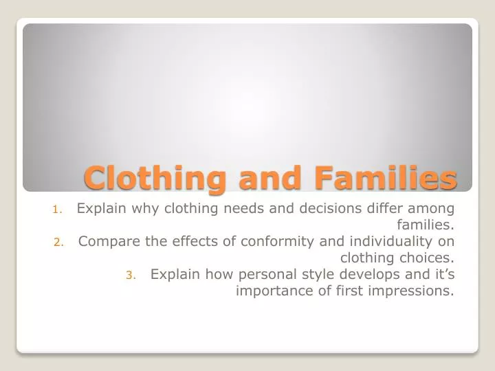 clothing and families