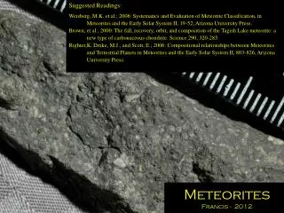 Meteorites Francis - 2012