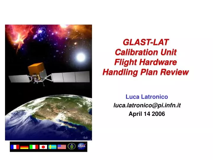 glast lat calibration unit flight hardware handling plan review