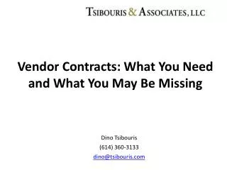 Vendor Contracts: What You Need and What You May Be Missing