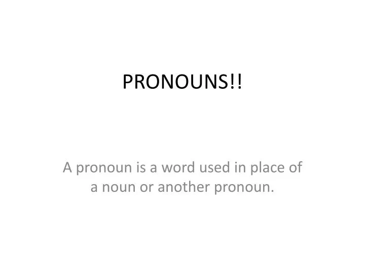 pronouns