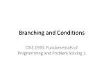 Branching and Conditions - slide 1
