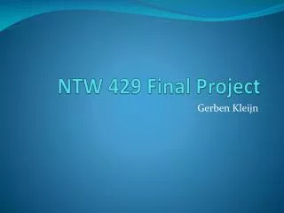 NTW 429 Final Project