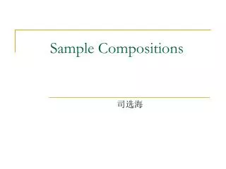 Sample Compositions