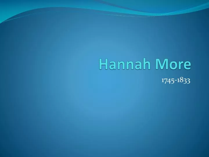 hannah more