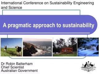 A pragmatic approach to sustainability