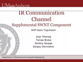 IR Communication Channel Supplemental SWNT Component