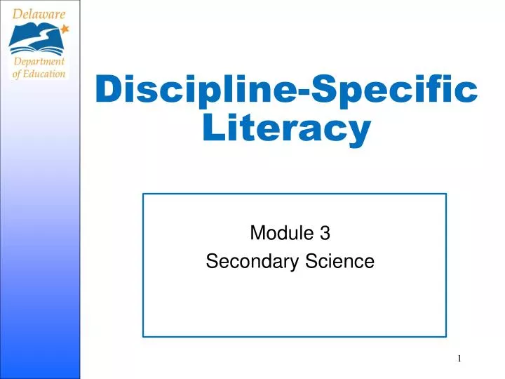 discipline specific literacy