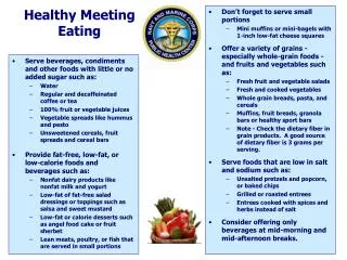 Healthy Meeting Eating