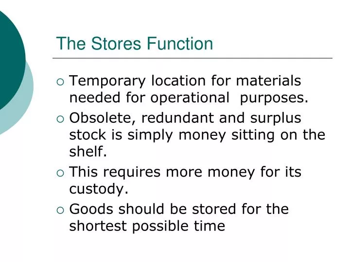 the stores function