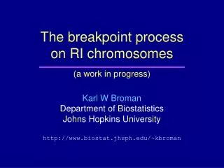 The breakpoint process on RI chromosomes