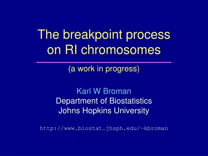 the breakpoint process on ri chromosomes