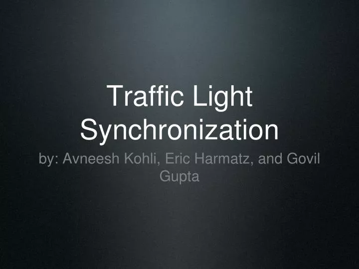traffic light synchronization