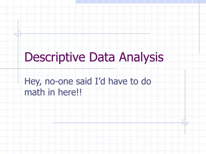 descriptive data analysis