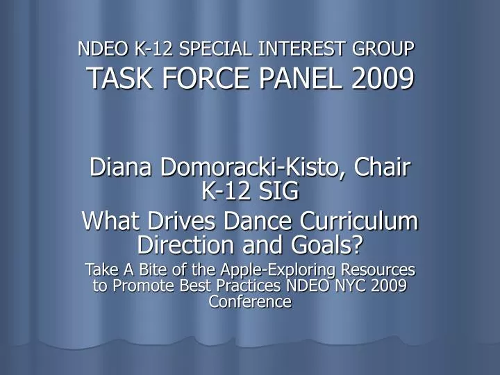 ndeo k 12 special interest group task force panel 2009