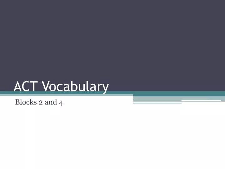 act vocabulary