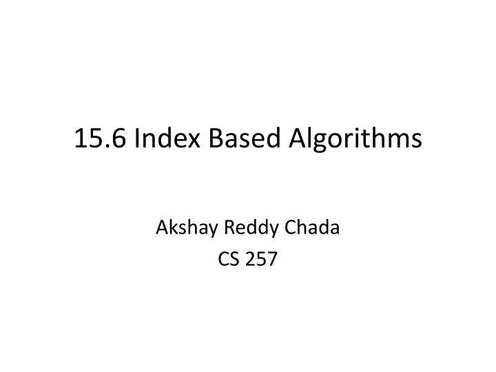 15 6 index based algorithms
