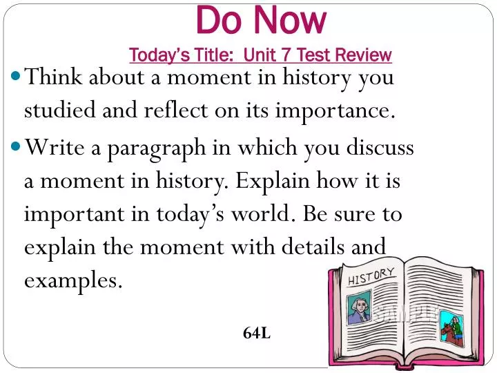 do now today s title unit 7 test review