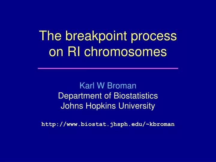 the breakpoint process on ri chromosomes