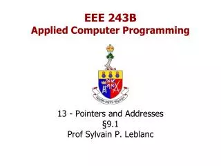 EEE 243B Applied Computer Programming