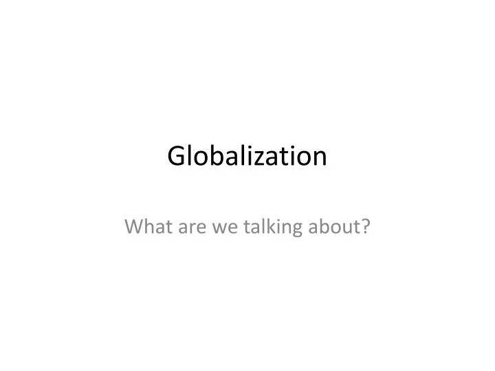 globalization