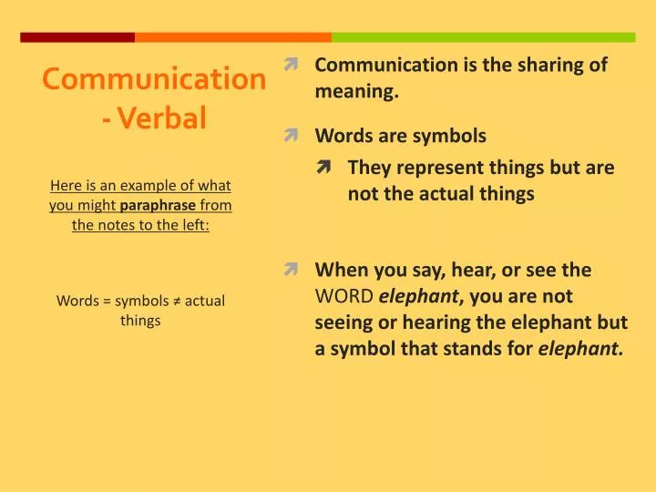 communication verbal