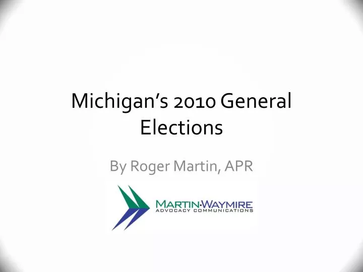 michigan s 2010 general elections