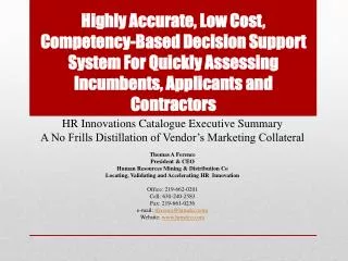 HR Innovations Catalogue Executive Summary