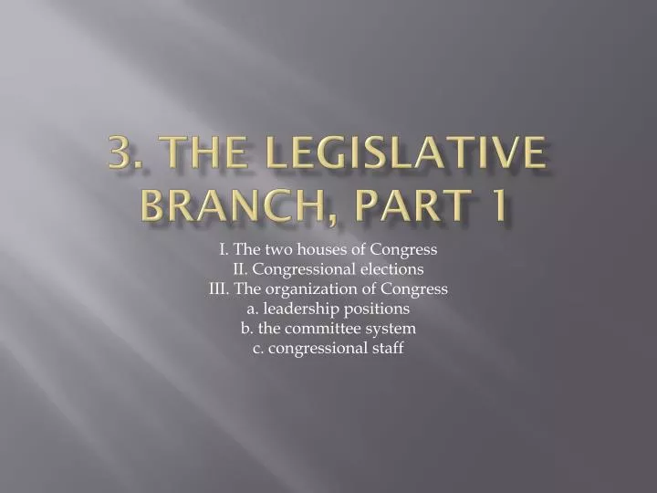 3 the legislative branch part 1