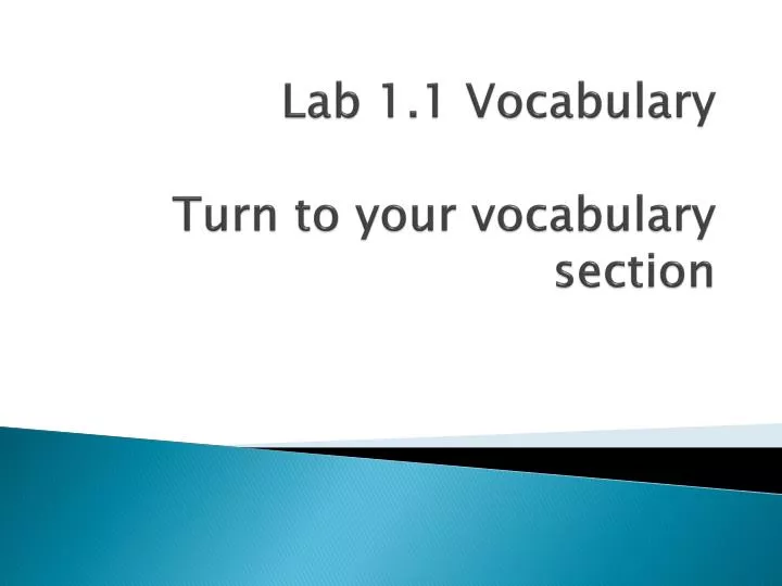 lab 1 1 vocabulary turn to your vocabulary section