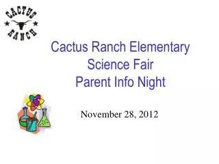 Cactus Ranch Elementary Science Fair Parent Info Night