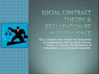 Social Contract Theory &amp; Declaration of Independence