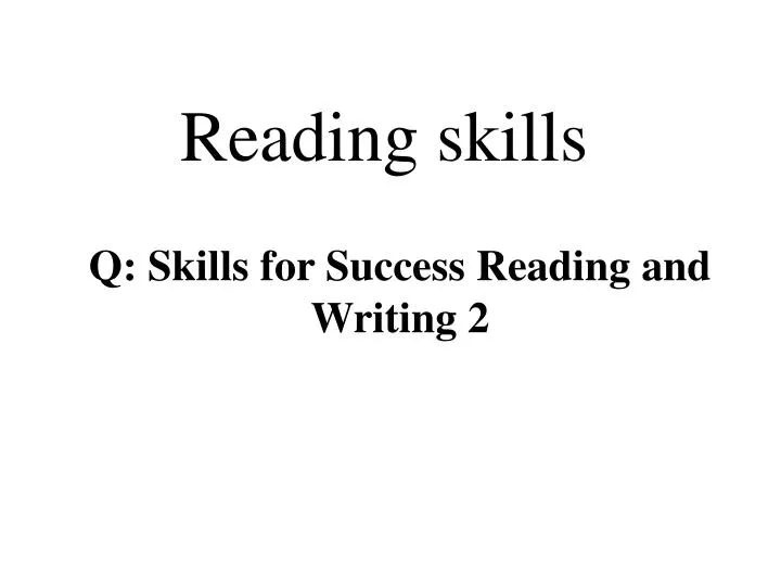 reading skills