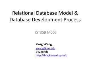 Relational Database Model &amp; Database Development Process