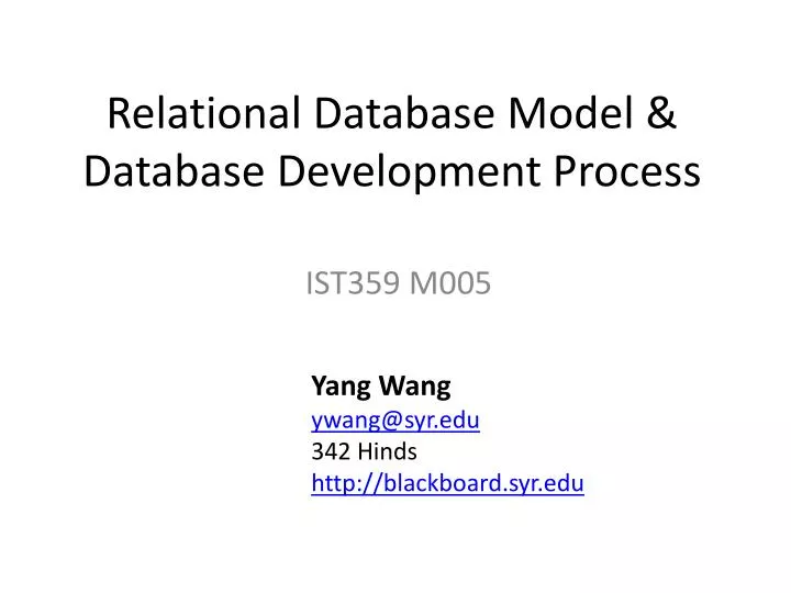 relational database model database development process