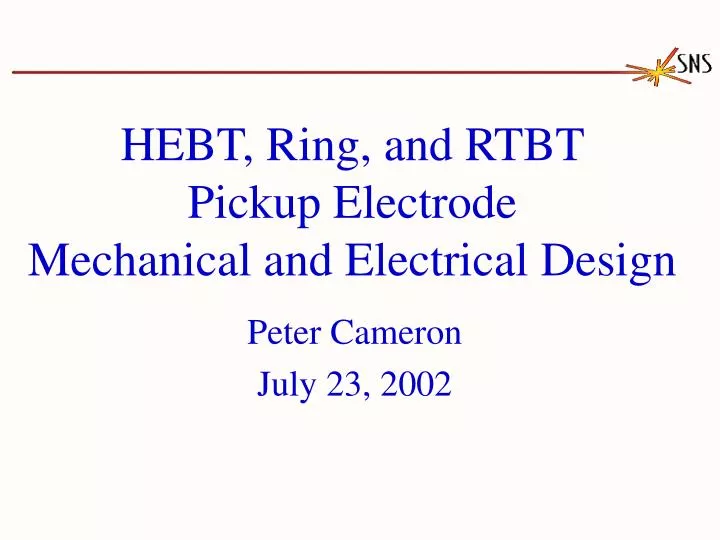 hebt ring and rtbt pickup electrode mechanical and electrical design