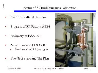 Status of X-Band Structures Fabrication