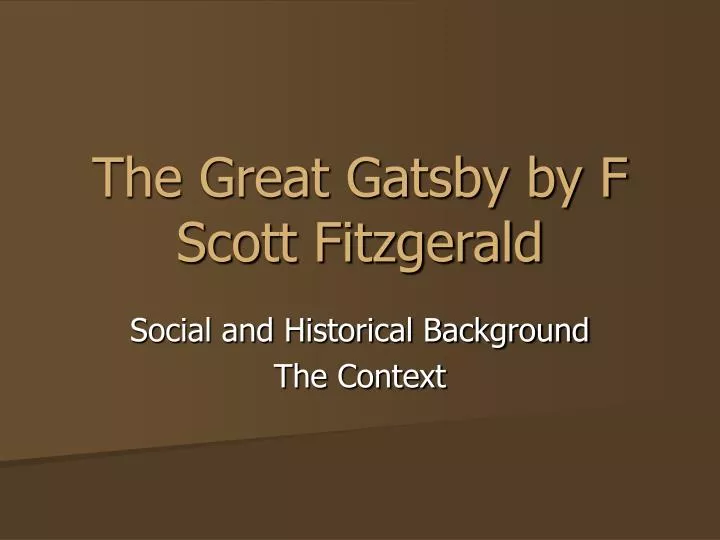 the great gatsby by f scott fitzgerald