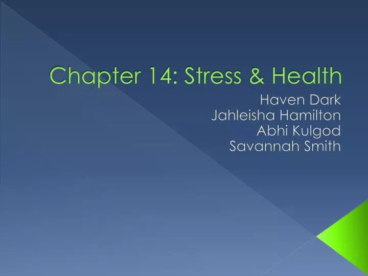 chapter 14 stress health