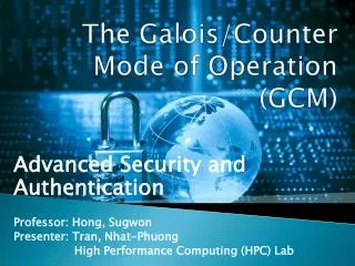 The Galois/Counter Mode of Operation (GCM)