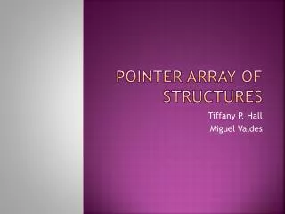 Pointer Array of Structures