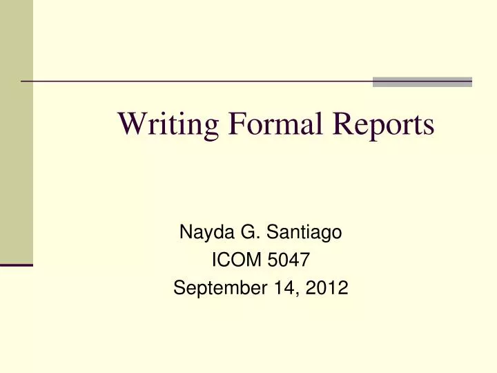 writing formal reports