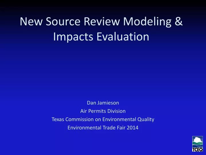 new source review modeling impacts evaluation