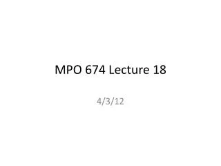MPO 674 Lecture 18