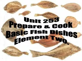 Unit 253 Prepare &amp; Cook Basic Fish Dishes Element Two.