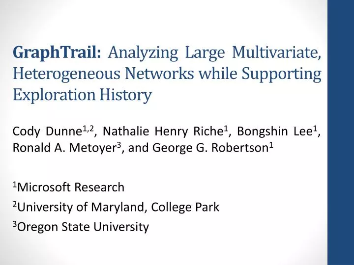 graphtrail analyzing large multivariate heterogeneous networks while supporting exploration history